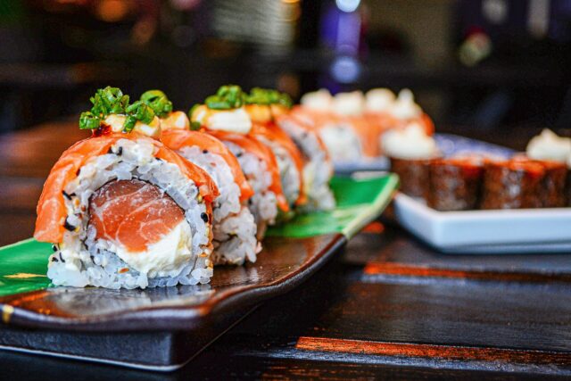sushi roll on plate - sushi in Victoria