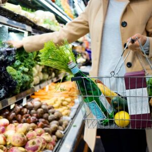woman grocery shopping - food costs