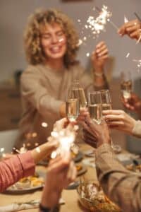 Friends Celebrating Christmas