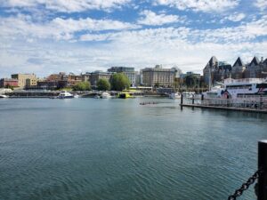 View across the water of the Upper Harbour in Victoria, BC